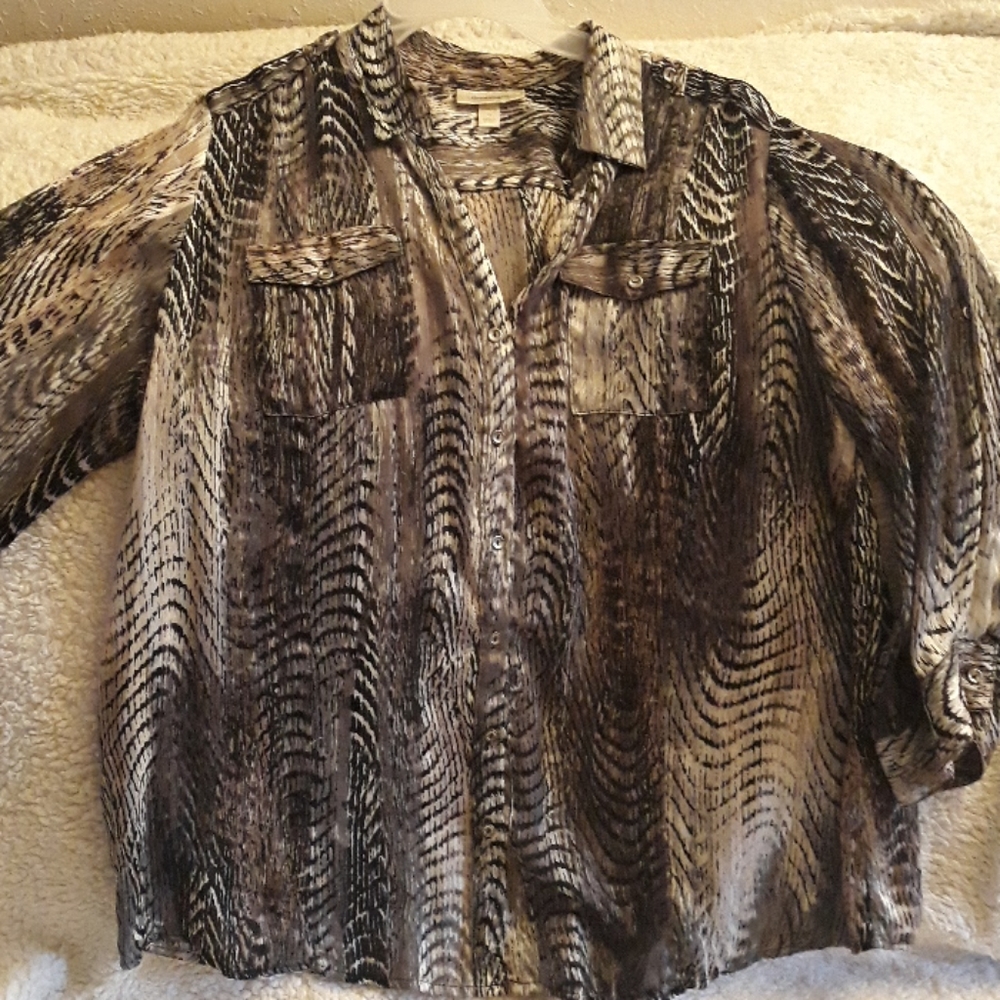 Sheer printed blouse